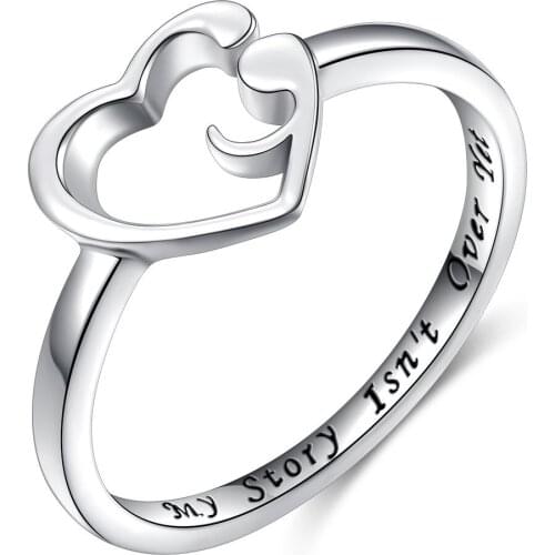 S925 Sterling Silver My Story Isn't Over Yet Semicolon Ring Wedding Rings Drop Shipping (Size5-12)