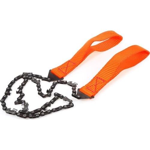 103cm Long Survival Pocket Chainsaw Hand Saw Folding Hand Saw Chain with Storage Bag for Wood Cutting Hiking Camping Outdoor