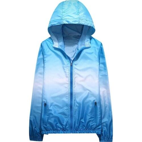 Sun UV Protection Fishing Clothing Unisex Ultra Light Gradient Breathable Outdoor Sport Summer Waterproof Quick Dry Hooded Coats