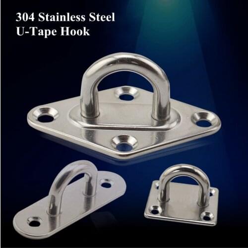M5 M6 M8 304 Stainless Steel U-Tape Hook Wire Rope Outdoor Tension Device Sun Shading Net Tarpaulin DIY Tool Flange Bolt Hook