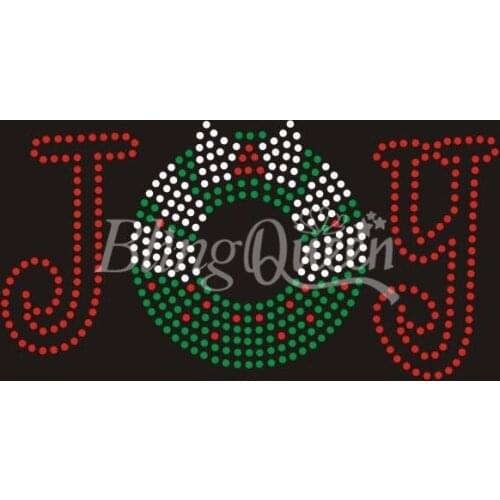 BlingQueen 25PCS/LOT Rhinestone Transfers Christmas Joy Design