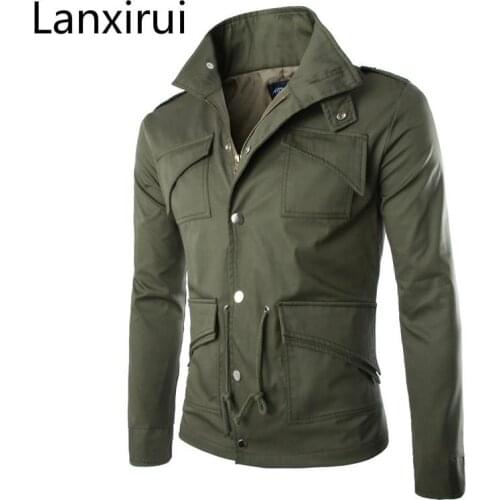 High-quality cotton military jacket British trade temperament Slim large size stylish mens jackets army
