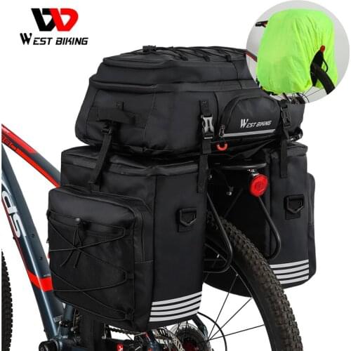 WEST BIKING Multifunctional Bike Bag 48L Large Capacity Bicycle Bag Waterproof MTB Mountain Bike Rear Seat Trunk Bags Backpack