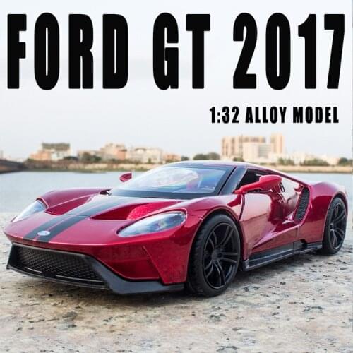 1:32 Alloy Car Toy Miniature Ford GT 2017 Racing Diecast Metal Vehicle Sportcar for Children Birthday Collection Christmas Gifts