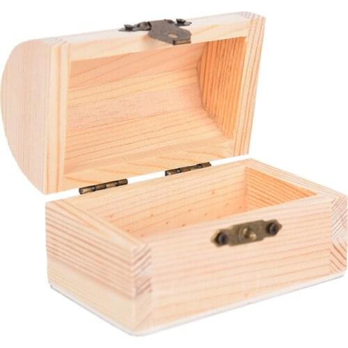 1PCS Fine Small Wooden Box Jewelry Storage Box Wooden Gift Box Handmade Craft Home Case 12.5*6.5cm