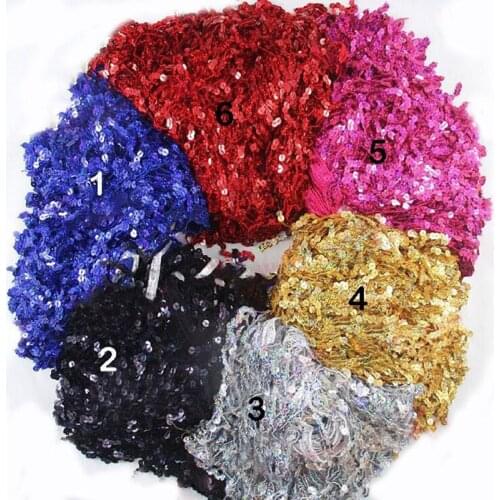 15Yards/lot 20CM Width Laser Sequin Shiny Tassel Fringe Trim For Latin Dance Dress/Costume Decoration 5-109