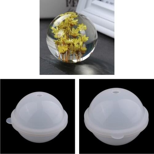 2Pcs DIY 100mm 70mm Epoxy Sphere Resin Silicone Mold for Casting Art Resin