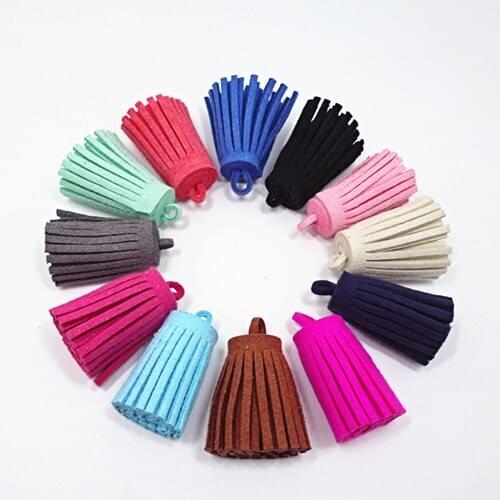 3CM Tassel Suede Tassel Fringe Mobile Phone Straps Pendant Chain Bag Key Chain DIY Accessories random color