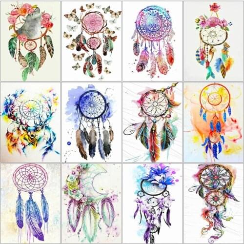 5D Diamond Painting Embroidery Dream Catcher Feathers Full Square Round Drill Cross Stitch Scenery Mosaic Home Decor Diy Gift