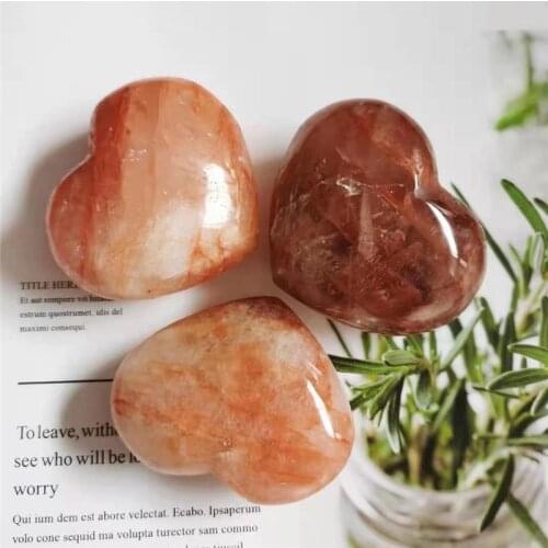 6-10cm Natural red healer Crystal Heart red Quartz gemstone Heart-shaped Crystals Healing Gift 1pcs