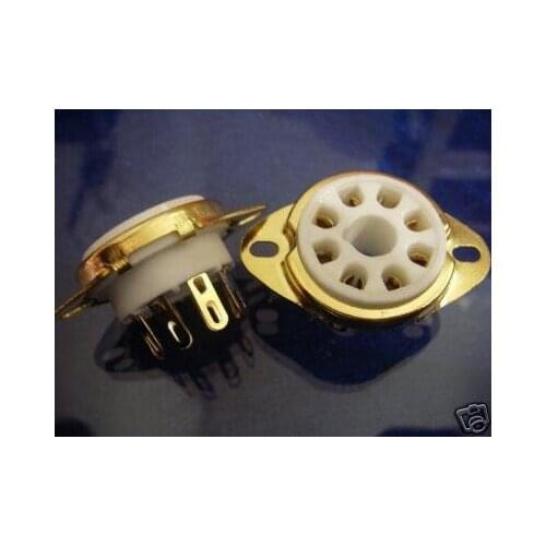 8 PIN GOLD OCTAL ANALOG TUBE AMPLIFIER SOCKET FOR EL34 KT88 274B 6550A 1pcs