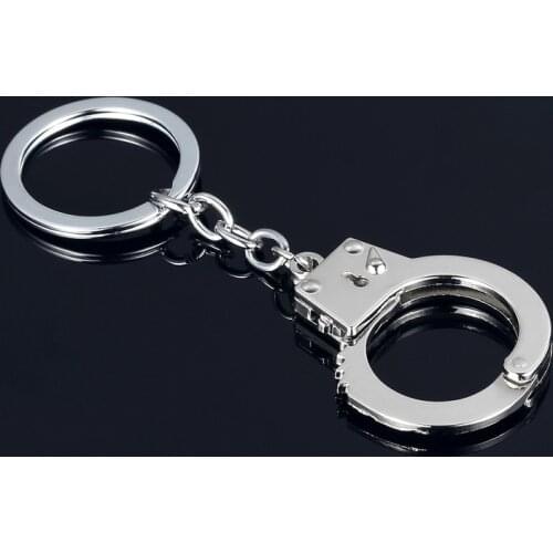 2 Pcs Creative Simulate Handcuffs Model Design Car Keychains Zinc Alloy Metal Car Keyring for Bmw Audi Ford Motorcycle Keychain
