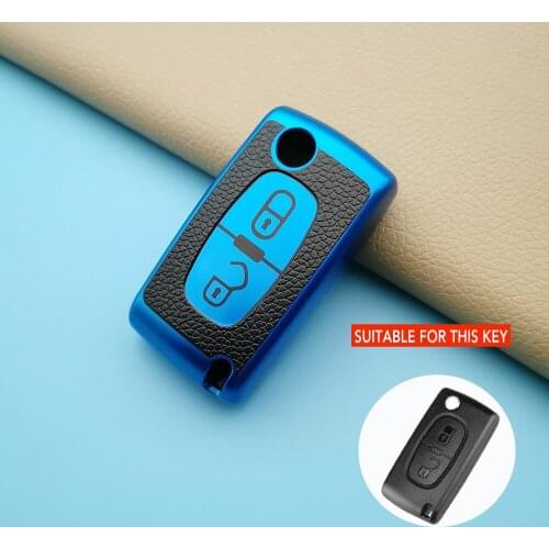 TPU Remote Key Case Cover For Peugeot 207 307 308 407 607 807 For Citroen C2 C3 C4 C5 C6 Flip Foldable Car Key Shield 2 Buttons