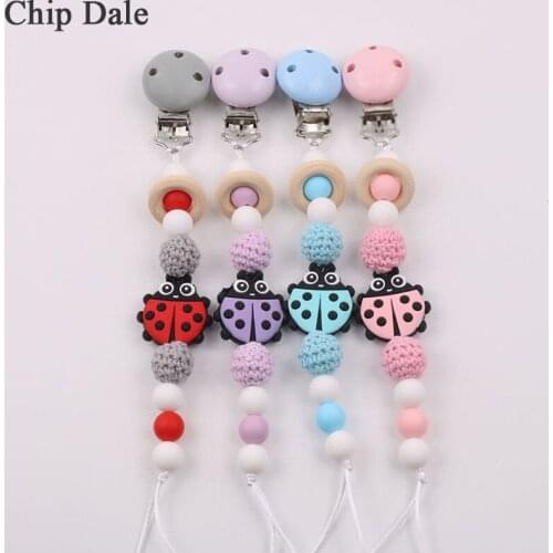 Chip Dale Handmade Insect Silicone Pacifier Chain Clip Dummy Holder for Infant Baby Shower Gift