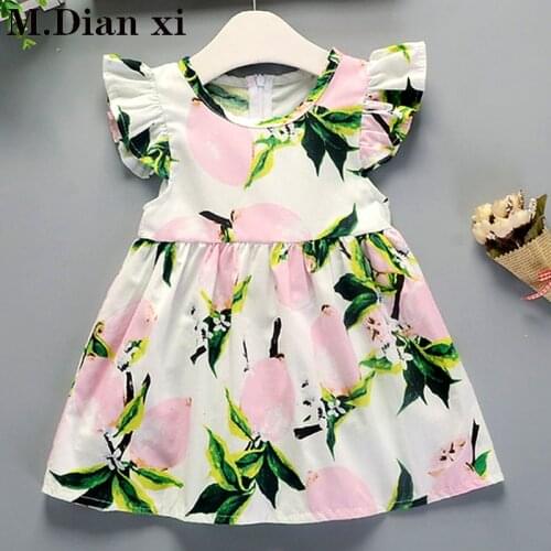 Baby Dress Girls Clothing Summer New Baby Girl Female Cotton A-Line Dress Baby Cotton Floral Princess Tutu Dresses