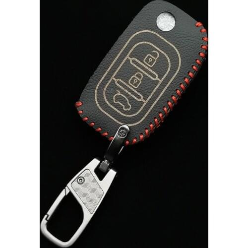 For LADA Sedan Largus Kalina Granta Vesta X-Ray XRay Car Flip keys Leather Cases Fob Folding Keychain Key Ring Cover