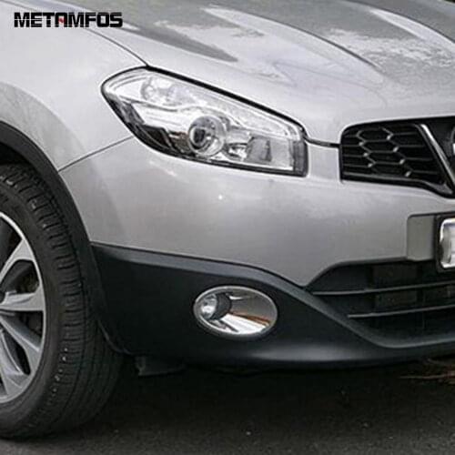For Nissan Qashqai+2/Dualis Ti Facelift 2010 2011 2012 2013 Chrome Front Fog Lamp Light Cover Trim Exterior Car Accessories