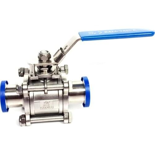 Fit 19mm 3/4" Pipe OD x 1.5" Tri Clamp Sanitary 3-Piece Ball Shut Off Valve SUS 304 Stainless Beer Brewing Home Factory
