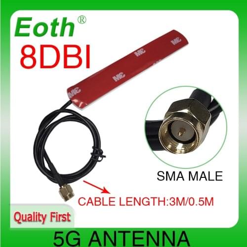 5G Patch Antenna External 0.5M 3M WCDMA LET DUT GSM 4G GPRS NB-IoT High Gain 8dBi 600-6000Mhz SMA male IOT modul antenne RG174