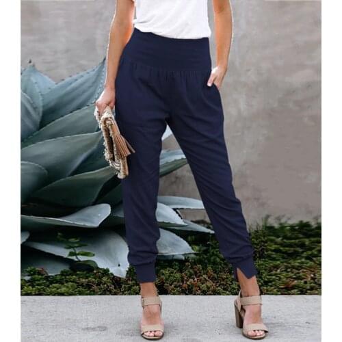 Harajuku Fashion Women High Waisted Capris Pants Womens Solid Color Hip Pop Trousers Streetwear Female Work Office Pants