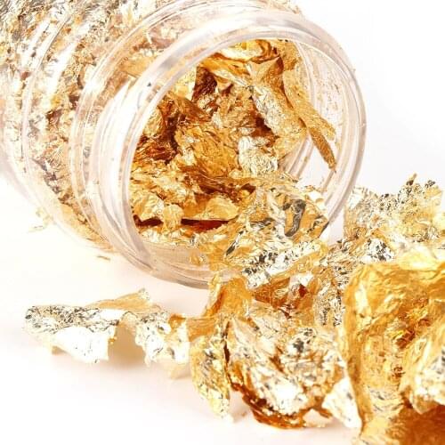 Imitation Gold Sliver Copper Foil Sequins Glitters Craft Leaf Flake Sheets Bulk Foil Paper for Gilding Diy Nail Art Decor