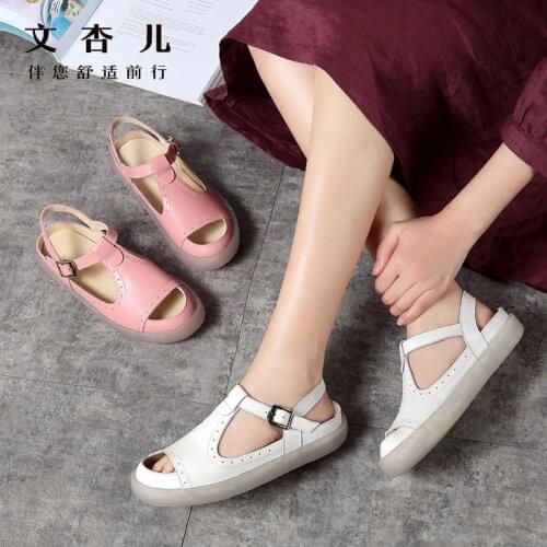 Womens Vulcanize Shoes Buckle Strap Muffin with Waterproof platform Woman Genuine Leather Flats office Womens Female Moccasins