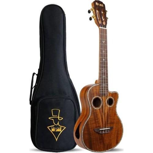 Mr.mai ML-T Tenor Ukulele 26 inch Ukulélé Koa Wood Mini Hawaii Guitar Double Sound Hole Ukeleles With Gig Bag/Tuner/Strap/Capo