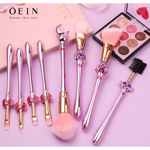 New 8pcs Pro Makeup Brushes Sets & Kits Sailor Moon Soft Hair Blusher Concealer Eye Shadow FOUNDATION Lip Brush Cosmetics Tool