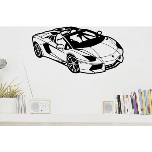 Sport Racing Car Wall Sticker Automobile Wall Decal Home Decor Boys Kids Children Room Decoration Vinyl Art Murals Poster