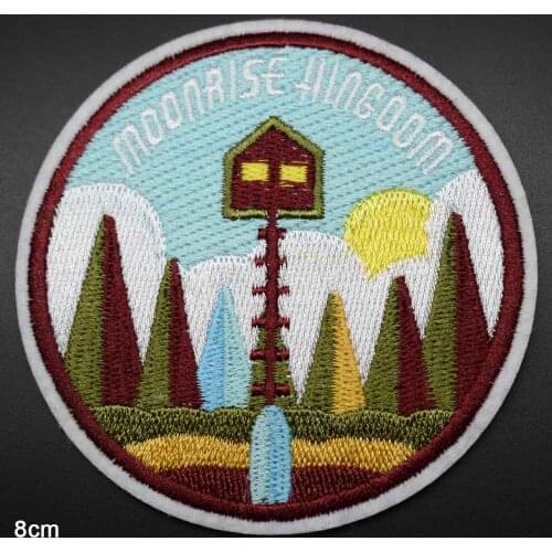 Moonrise Moon tree Iron On Embroidered patches for Clothing clothes Woman girl wholesale