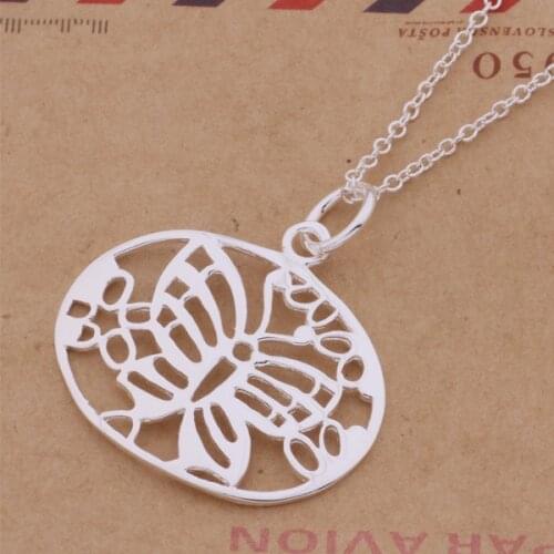 Wholesale High quality silver plated Fashion jewelry chains necklace pendant WN-340