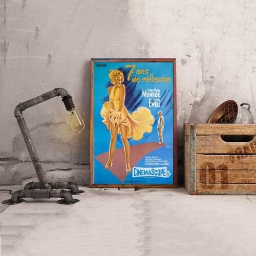 The Seven Year Itch R1976 French Moyenn Movie Poster Classic Vintage Retro Canvas Print Art Poster Wall Painting Home Decoration