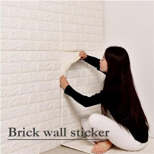 Clearance 3D 75x15cm 1Pc Wallpaper DIY Marble Waterproof Stickers Wall Papers Home decor Kids Room Self-Adhesive Wallpaper Brick