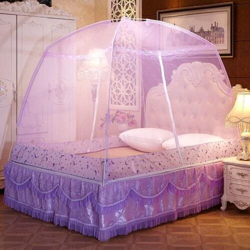 Romantic Mosquito Net Double Bed Curtain Mesh Net Bed Curtainding Portable Tent Bunk Mosquito Net Curtain Anti Insect Purple L