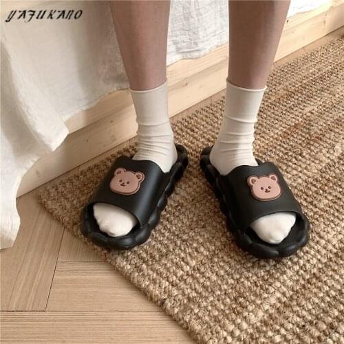 Soft Sole Comfort Slippers Female Summer Cute Cartoon Girl EVA Non-Slip Indoor Home Bathroom Sandals Lady Fashion Casual Slides