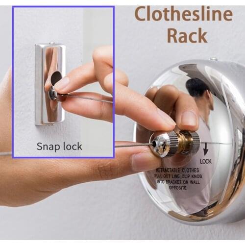 Outdoor Clothesline Folding Clothes Horse Extendable Laundry Hanger Retractable 304 Stainless Steel Drying Rack Rope Clothes