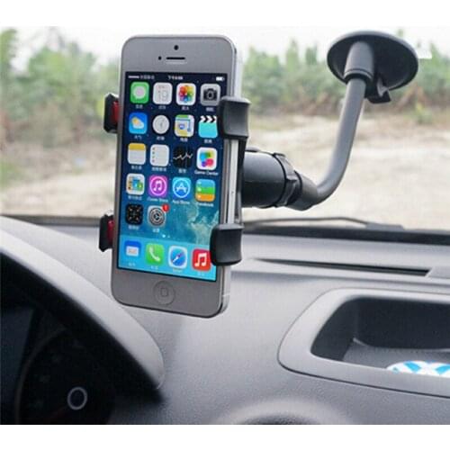1pc Universal 360°Rotating phone holder Car Windshield Mount Holder double-clip Mobile Stand Bracket Auto Interior Stabilizer