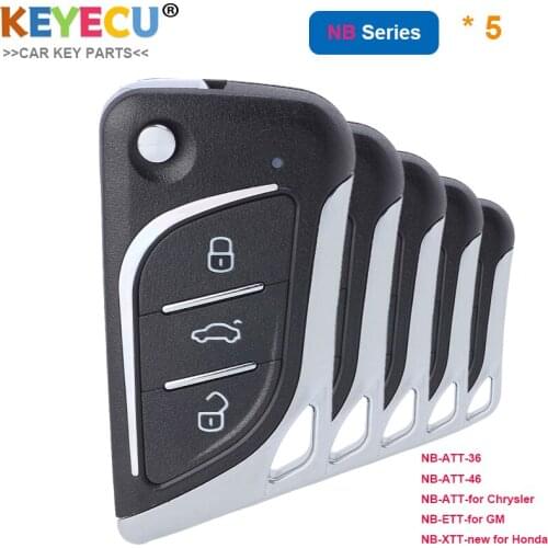 KEYECU 5 Pieces/ Lot, KEYDIY NB Series NB30 Universal Multi-functional KD Remote Key - 3 Button - for KD900 KD900+ KD-X2 Mini KD