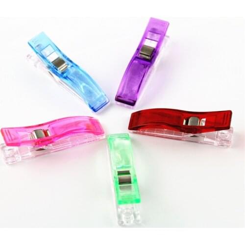 50PCS PVC Plastic Clips For Patchwork Sewing DIY Crafts Quilt Quilting Clover Wonder Clip Office School Accessories 5.5*1CM