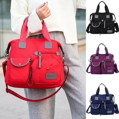 Women Large Capacity Nylon Shoulder Bags Messenger Waterproof Crossbody Bags Casual Tote Ladies Outdoor Travelling Bags