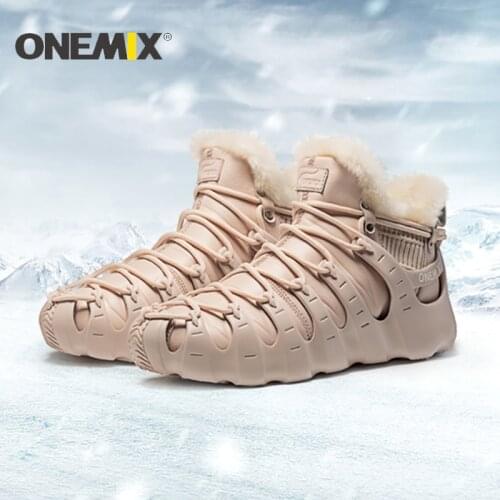 ONEMIX Women Snow Boots Waterproof Keep Warm Winter Boots Men Walking Multifunction Shoes Outdoor Trekking Fur Plush Sneakers