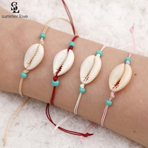 Natural White Shell Charm Bracelet for Women 2021 New Boho Handmade Colorful String Rope Thread Bracelets Jewelry Lucky Gifts