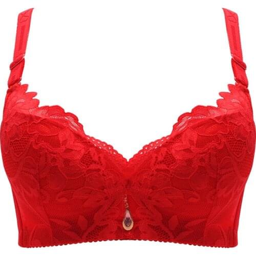Plus Size Lace Bra For Women Push Up Lingerie Big Large D E Cup Underwear Sexy Unlined Bras Underwire Seamless