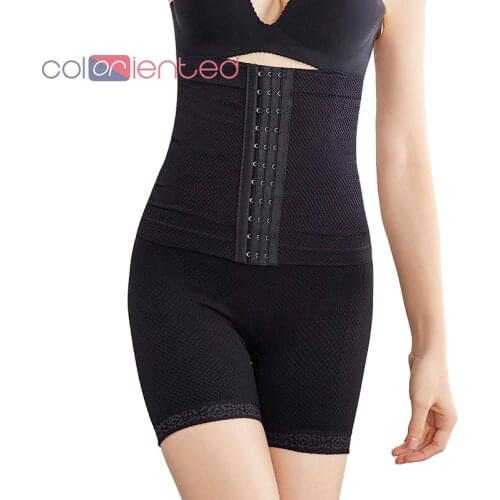 Coloriented Women New High Waist Belly Shaper Shorts Postpartum Belt Control Panties Abdomen Shapewear Shaping Corset Lace Leg