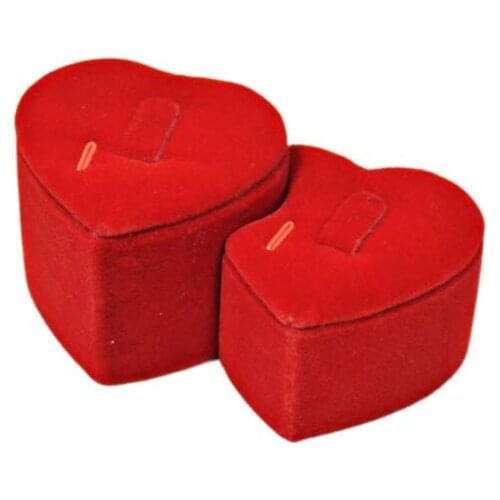 Gold red flannelette heart-shaped ring counter window display rack lover ring bracket 2 pcs/batch ring holder 4.5*10cm