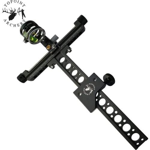 1Set Archery Compound Bow Sight 1 Pin 0.059" Micro Adjust Long Pole 4X lens For Outdoor Hunting Shooting Archery Accessories