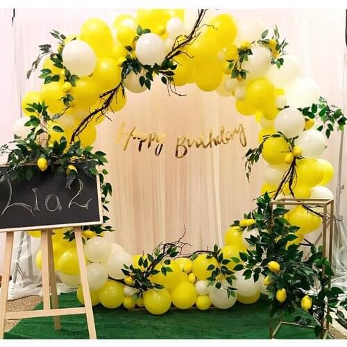 163Pcs/set Yellow White Balloon Arch Kit Birthday Party Garland Balloons Wedding Baby Shower Decoration Party Backdrop Decor