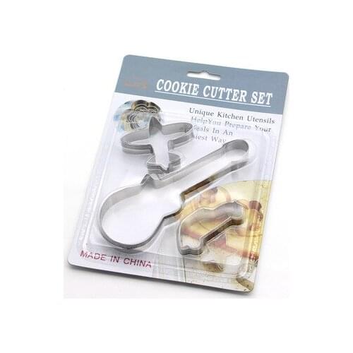 3PCS/SET Diy Planes cars guitars Cookie Tool Stainless Steel Biscuit Mould Cookie Cutter s For Fondant Biscuit Mold DIY Baking