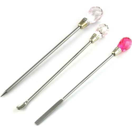 3PCS Permanent Makeup Eyebrow Tattoo Microblading Tool Crystal Ink Spoon Pigment Mixing Stirring Rods Sticks BodyArt Accessories