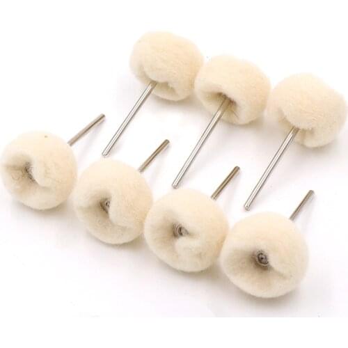 5Pcs 2.35mm/3mm Shank Fine Wool Finishing Ball Wheels Buffing Polishing Rotary Tool Machine Brush Burr Removal Deflash